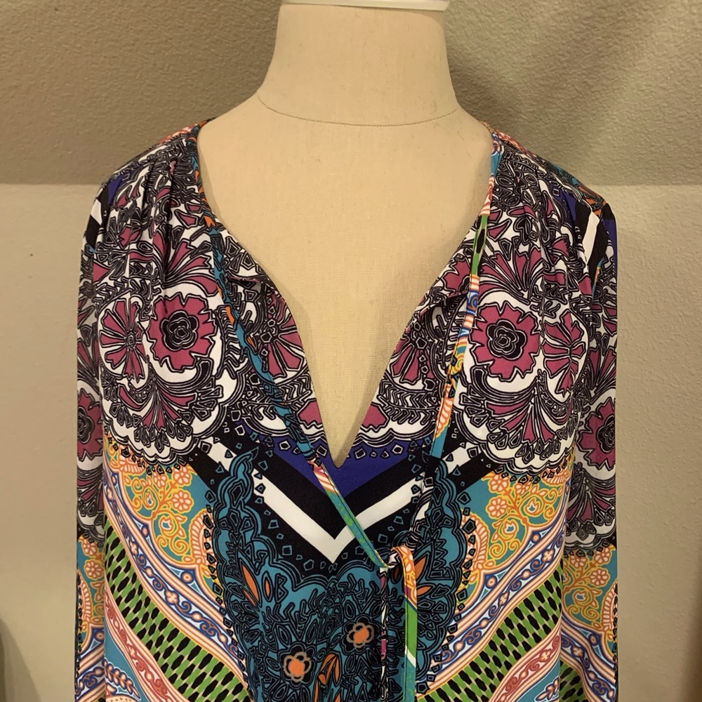 Hale Bob semi sheer multicolored shirt